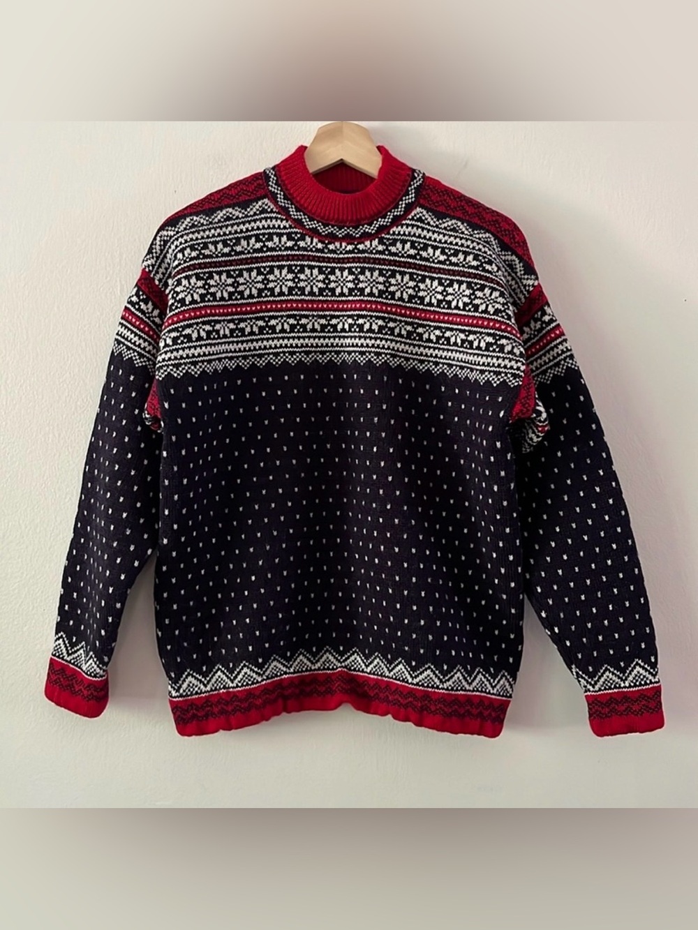 Lands' End- Fair Isle Crewneck wool sweater